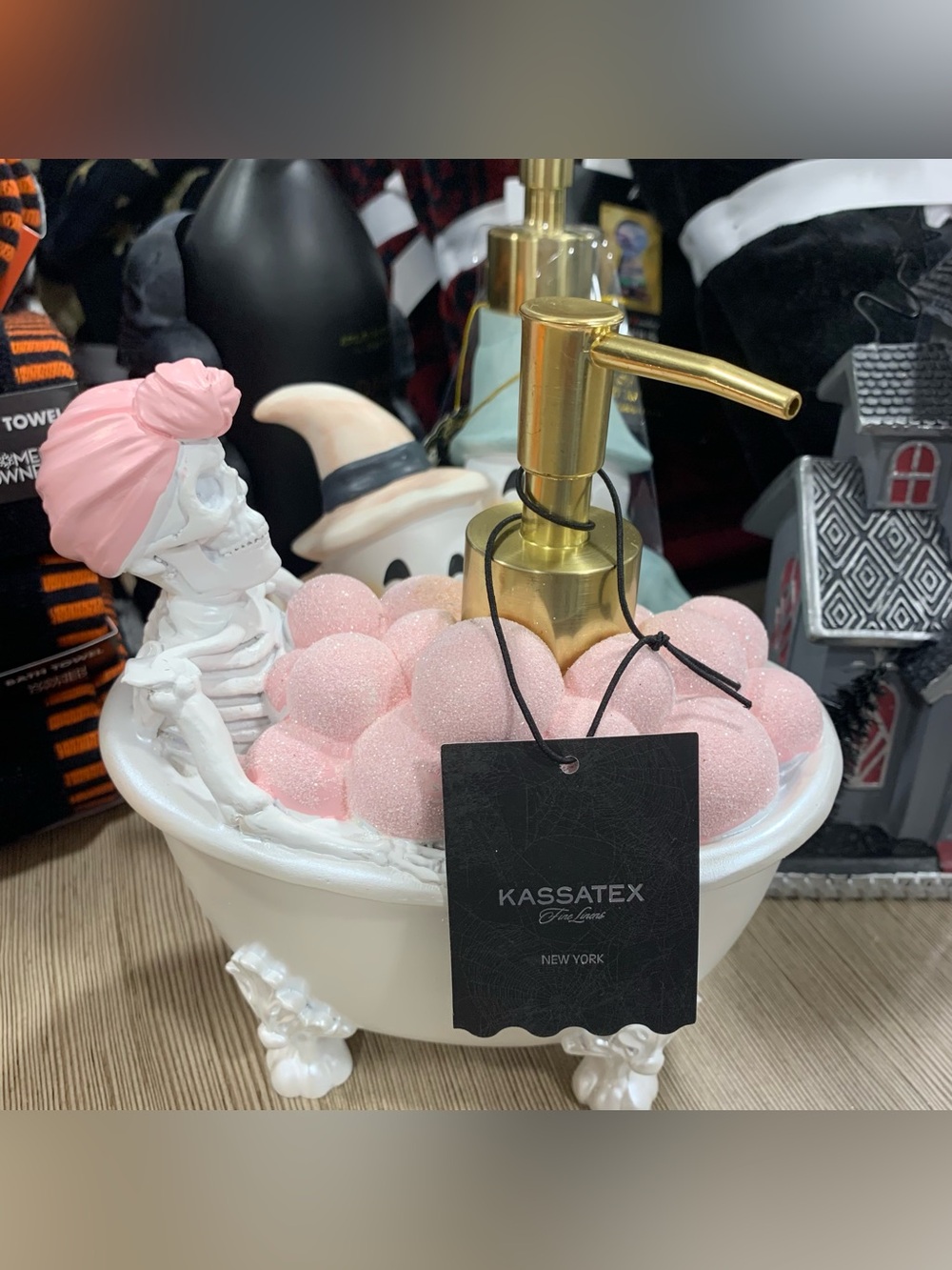 Kassatex Halloween “Bath time” Skeleton Soap/Lotion Dispenser